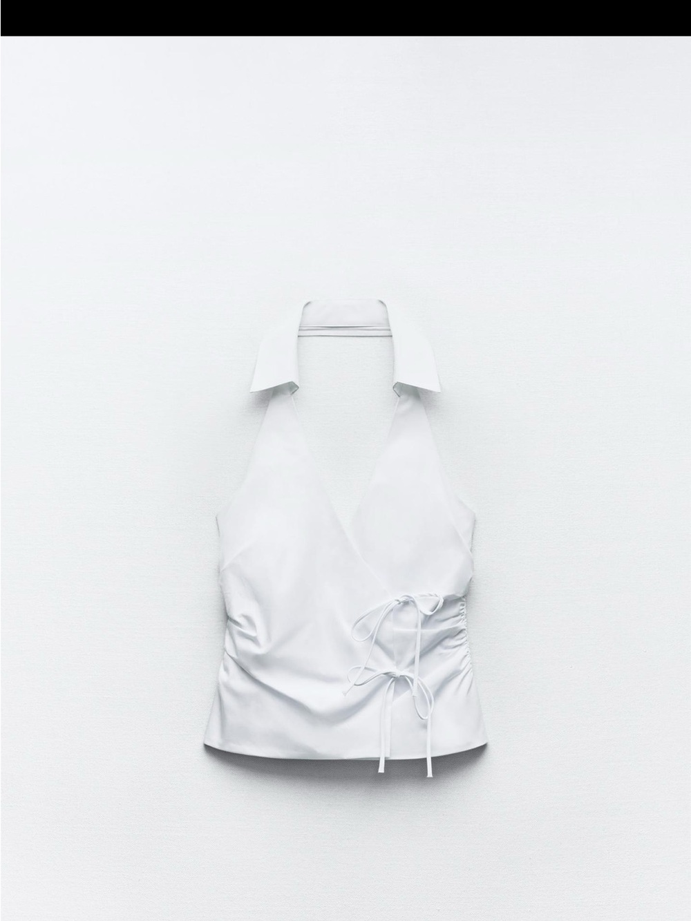 Zara White Halter Collared Wrap Camisole - Picture 1 of 3